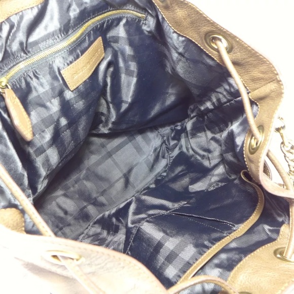 Authentic Burberry Large Leather Drawstring Bag - Picture 7 of 8